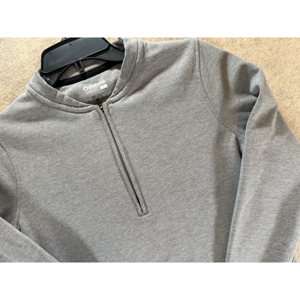 Oofos OOmg Womens Medium Gray Quarter Zip Pullover Long Sleeve Athletic Top